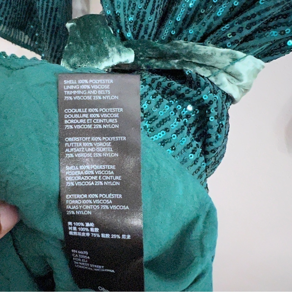 NWT Anthropologie All over sequin green dress size medium size M Christmas dress - Picture 6 of 15